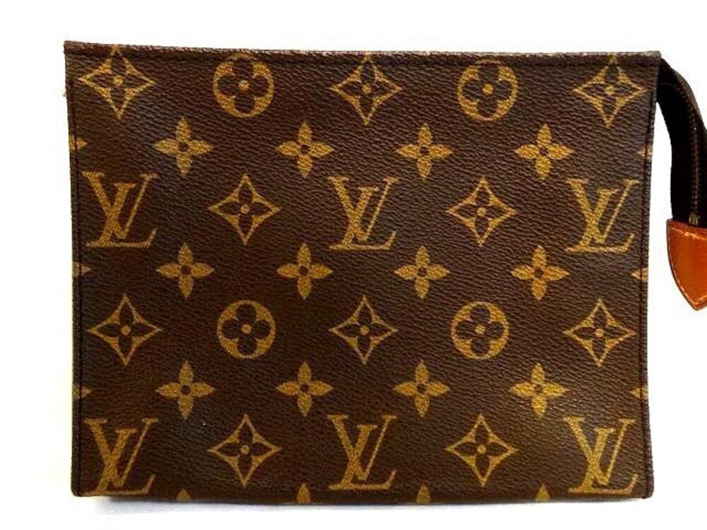 Louis Vuitton Monogram Pochette Toilette Pouch Bag Pouch Shoulder Canvas Brown